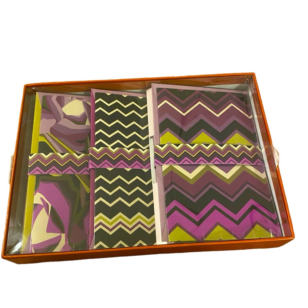 MISSONI FOR TARGET Rare 2011 Purple Black Abstract Three Design Notecard Set NWT
